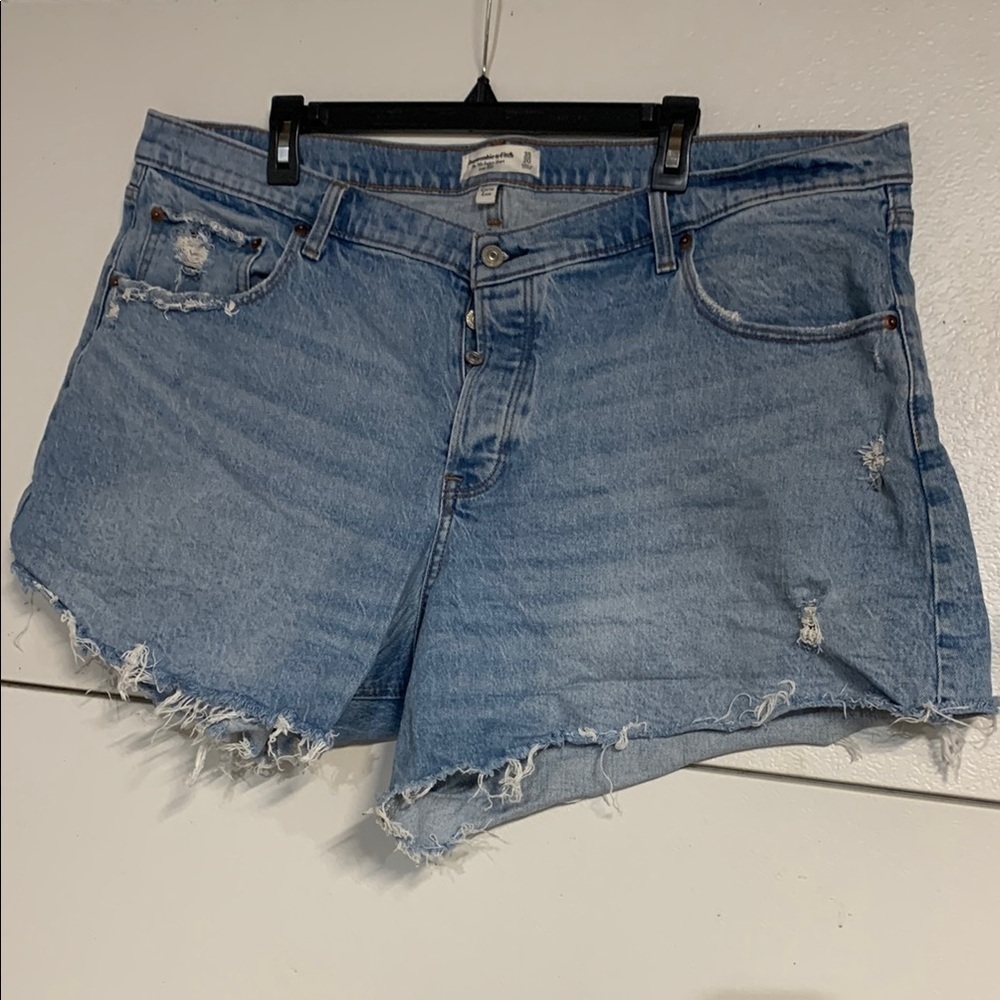 ABERCROMBIE AND FITCH 90S BAGGY SHORT LOW RISE JEAN DENIM RISE CURVE LOVE 35/20